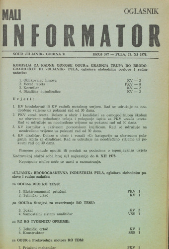 Mali informator, 1978/397