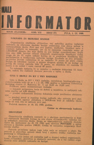 Mali informator, 1980/571