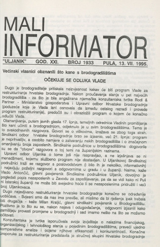 Mali informator, 1995/1933