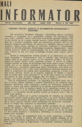 Mali informator, 1982/750