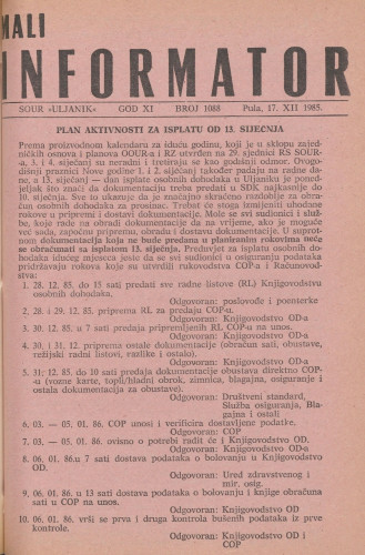 Mali informator, 1985/1088