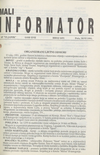 Mali informator, 1991/1691