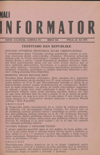 Mali informator, 1977/316