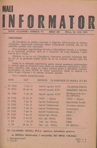 Mali informator, 1979/465