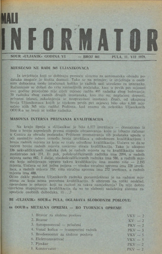 Mali informator, 1979/461