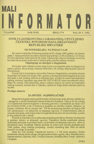 Mali informator, 1992/1774
