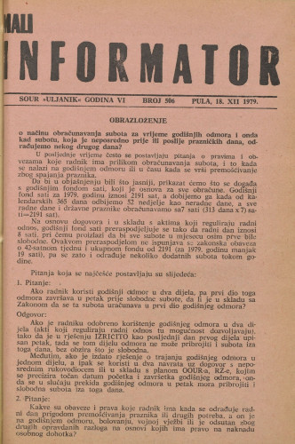 Mali informator, 1979/506